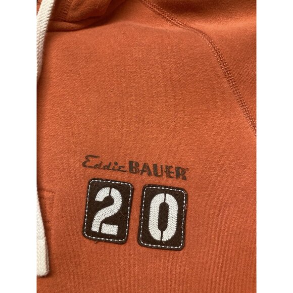 Eddie Bauer Hoodie Men’s Size Large Orange Long Sleeve Pullover - Picture 2 of 11